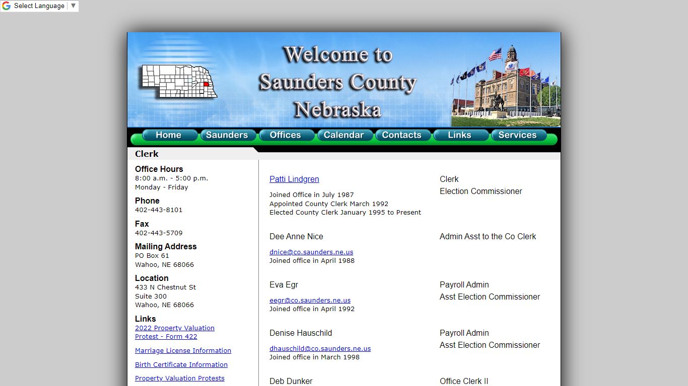 Saunders County Clerk - Nebraska